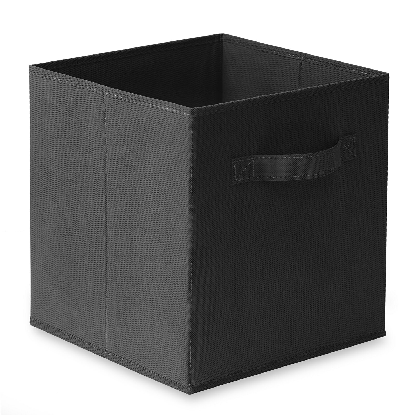 black fabric storage boxes