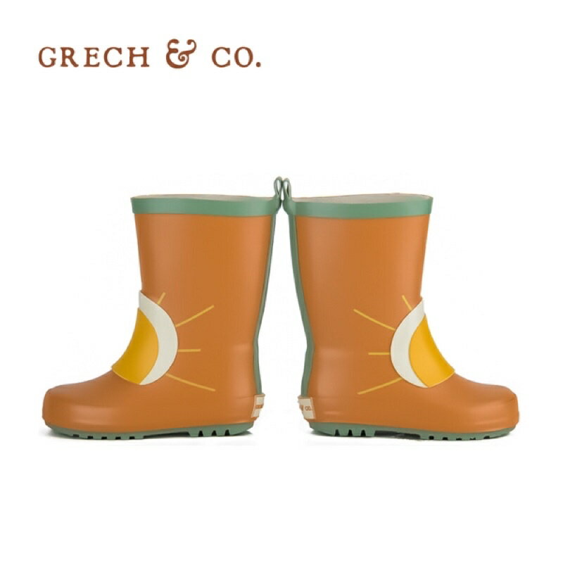 丹麥 Grech&Co. 兒童雨鞋｜亮橙｜下雨｜露營