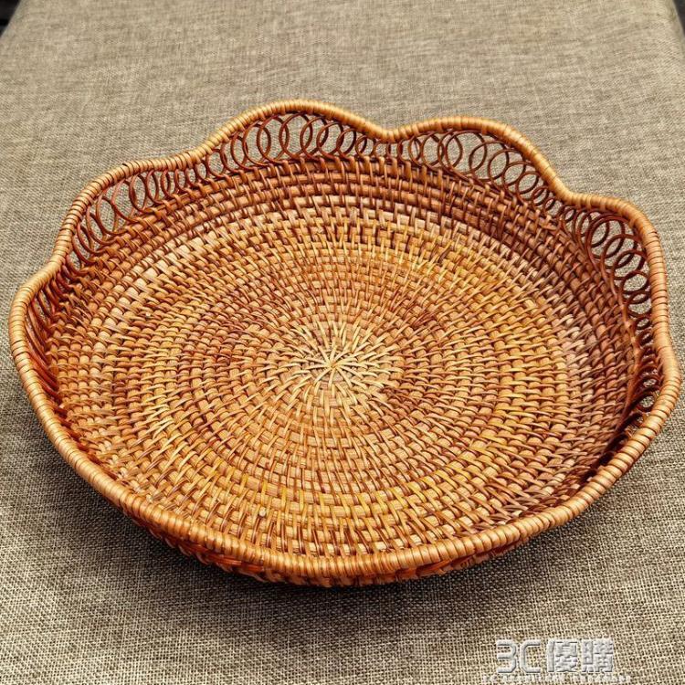 北歐水果籃越南藤編水果盤客廳茶幾創意家用歐式簡約零食盤現代 99購物節