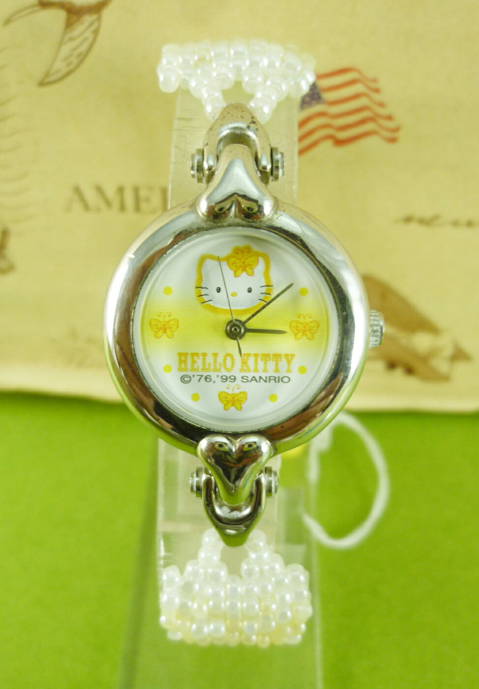 【震撼精品百貨】Hello Kitty 凱蒂貓-手錶-黃珠珠【共1款】 震撼日式精品百貨
