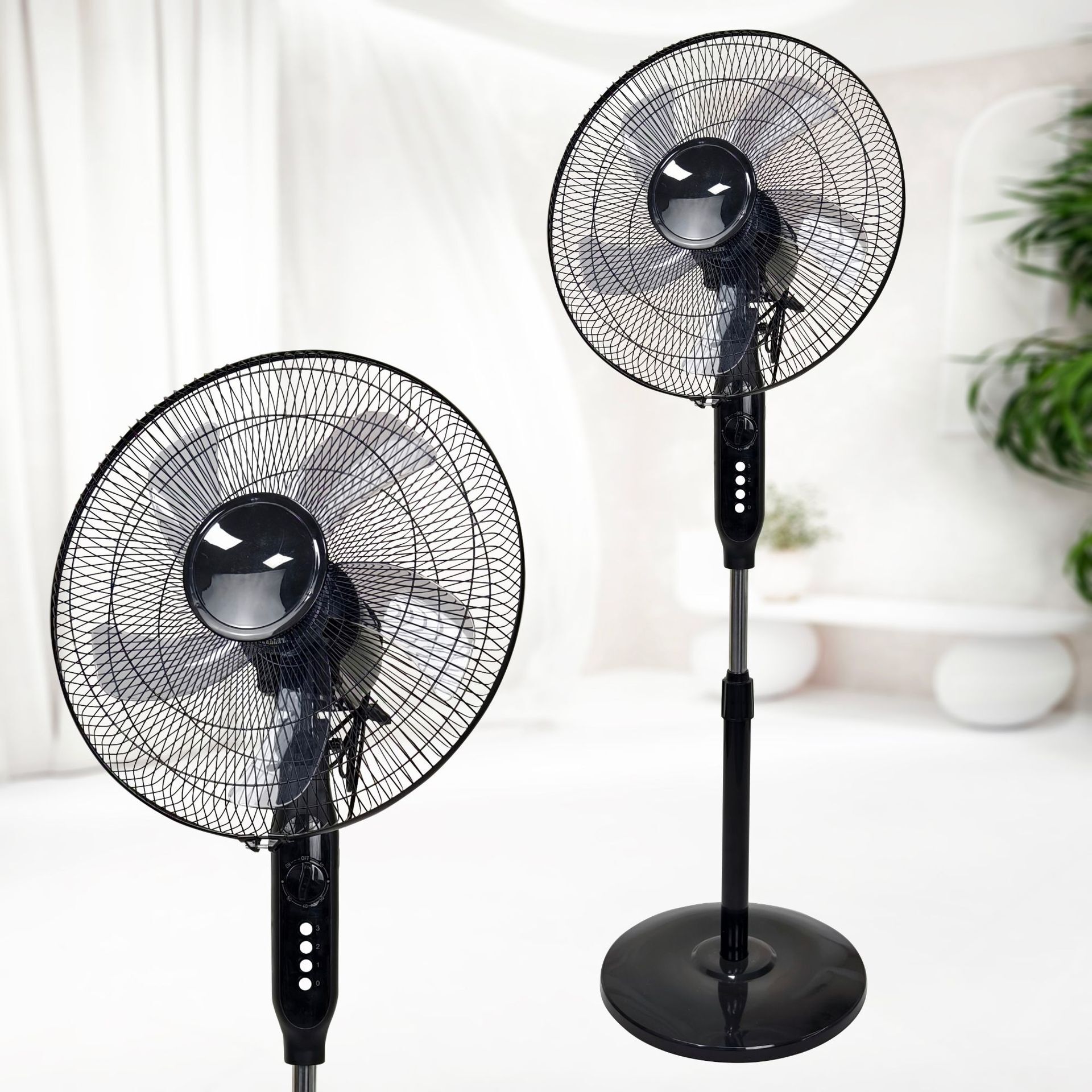 16寸家用立式電風扇AC220V交流電落地扇110V出口定時靜音風扇-創美