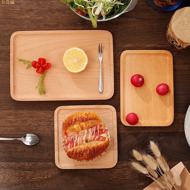 日式原木餐具木色長方形披薩盤實木早餐水果盤餐盤木盤木質餐盤木托盤小托盤餐盤盤子圓盤