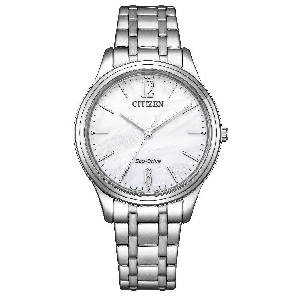 CITIZEN 星辰 ladyS系列 EM0411-71A 光動能銀白流沙時尚女士腕錶 34.0mm｜樂天全館特惠中★指定刷卡回饋10%