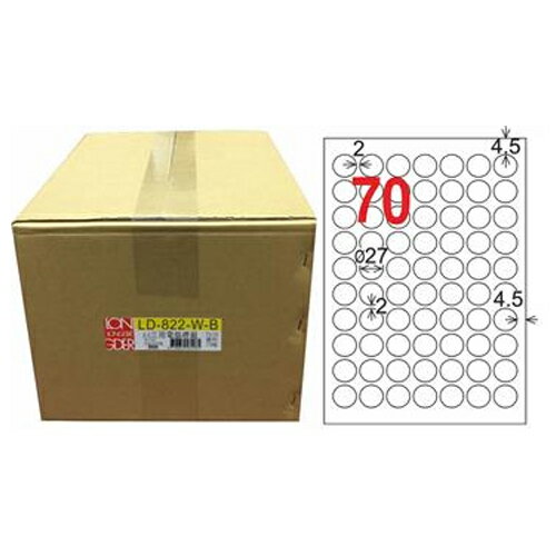 【龍德】A4三用電腦標籤 27mm 白色 1000入 / 箱 LD-822-W-B