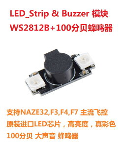 超輕mini多彩編程LED尾燈報警蜂鳴器BB響WS2812 F4 F7 100DB分貝
