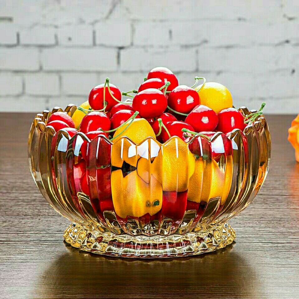 水果盤 客廳水果盤 幹果盤 歐式創意家用高檔水晶玻璃水果盤現代客廳茶幾果盆果斗糖果干果盒