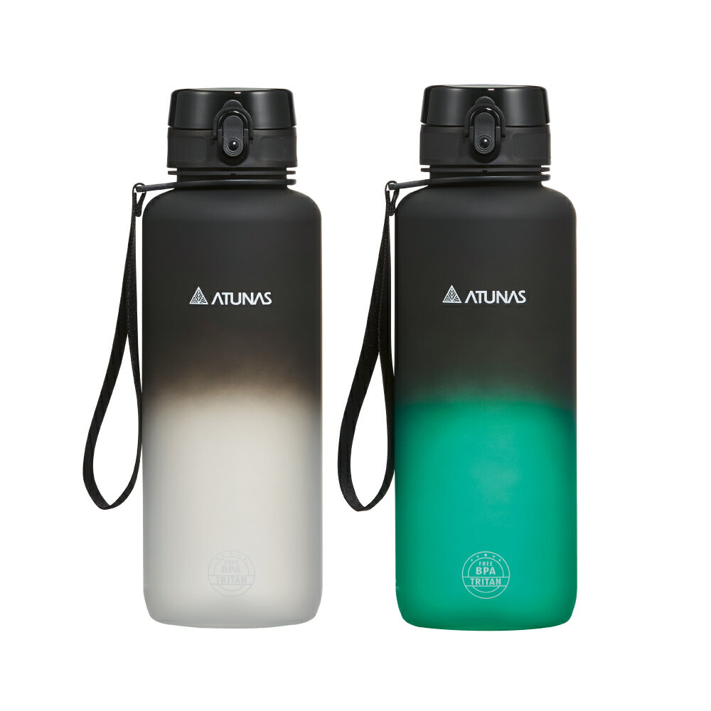 ATUNAS 歐都納 漸層炫彩運動水壺 1500ml 黑韵白/黑森綠【杏一】