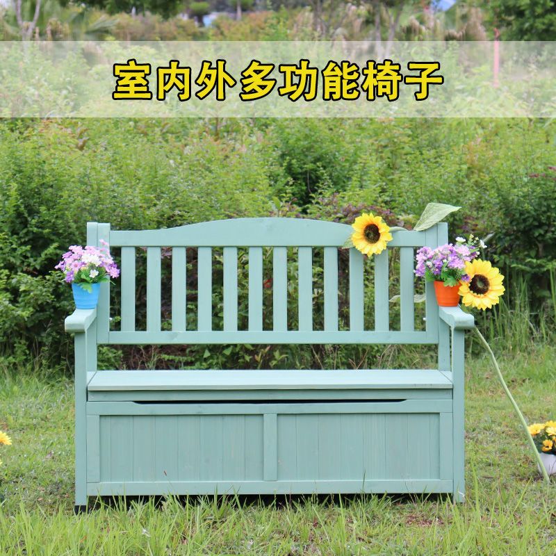 限時下殺 免運/可開票 戶外長椅花園椅子公園椅陽臺庭院收納櫃防水防曬儲物櫃靠背長凳子