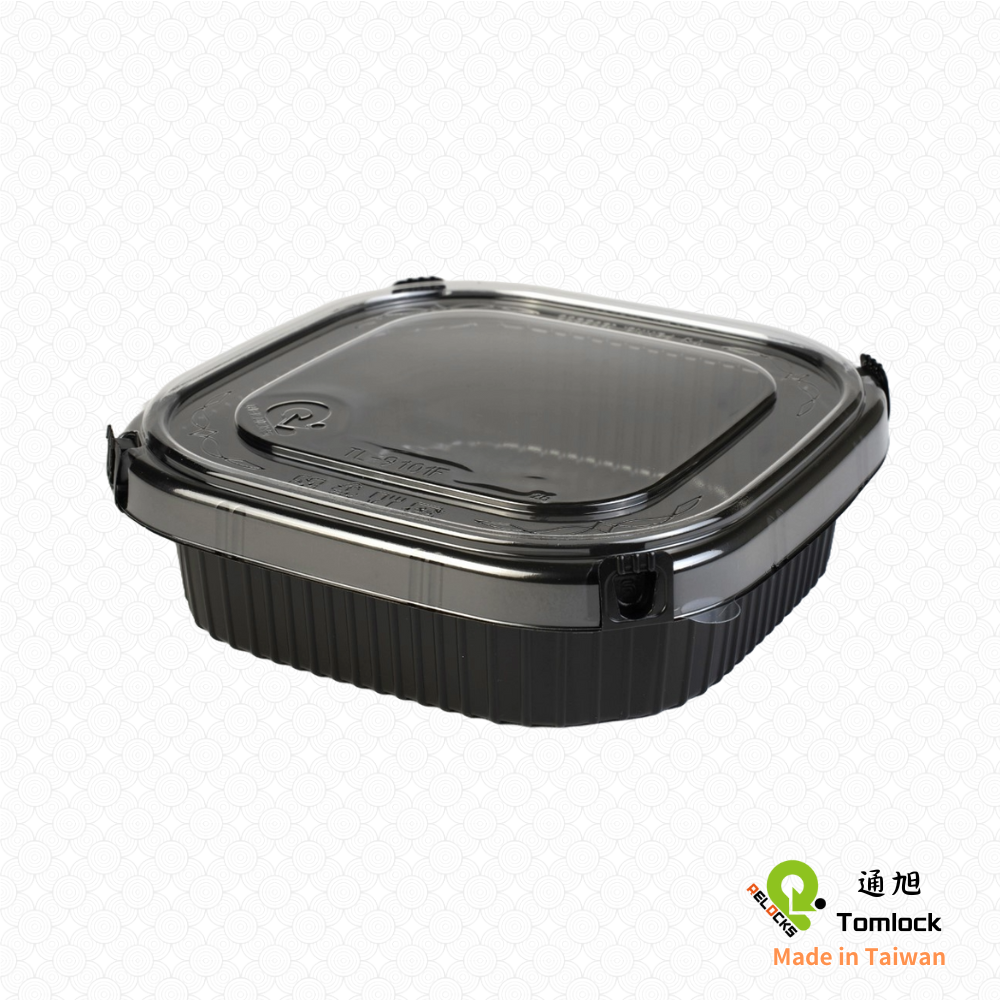 RELOCKS TL-9101 單格正方形餐盒 正方形餐盒 黑色塑膠餐盒 可微波餐盒 外帶餐盒 一次性餐盒 免洗餐具  環保餐盒 TL 9101 2