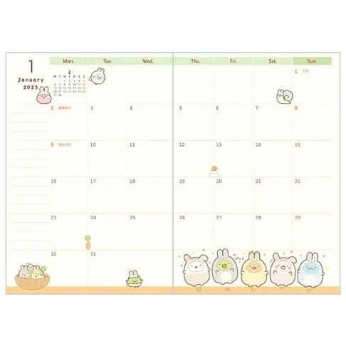 【震撼精品百貨】2023年 掛曆/年曆/手帳~角落生物 Sumikko Gurashi~ 2023年曆手帳附便條收納袋*81469 6