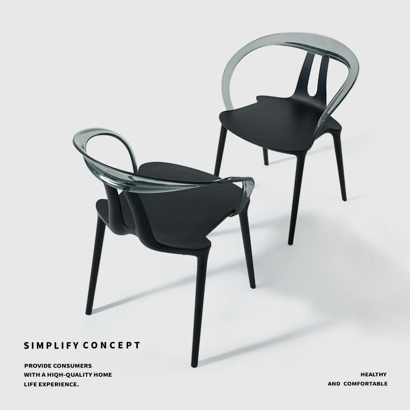 可開發票 北歐設計師款網紅中古ins風透明亞克力餐桌椅子家用休閑餐椅現代 快速出貨