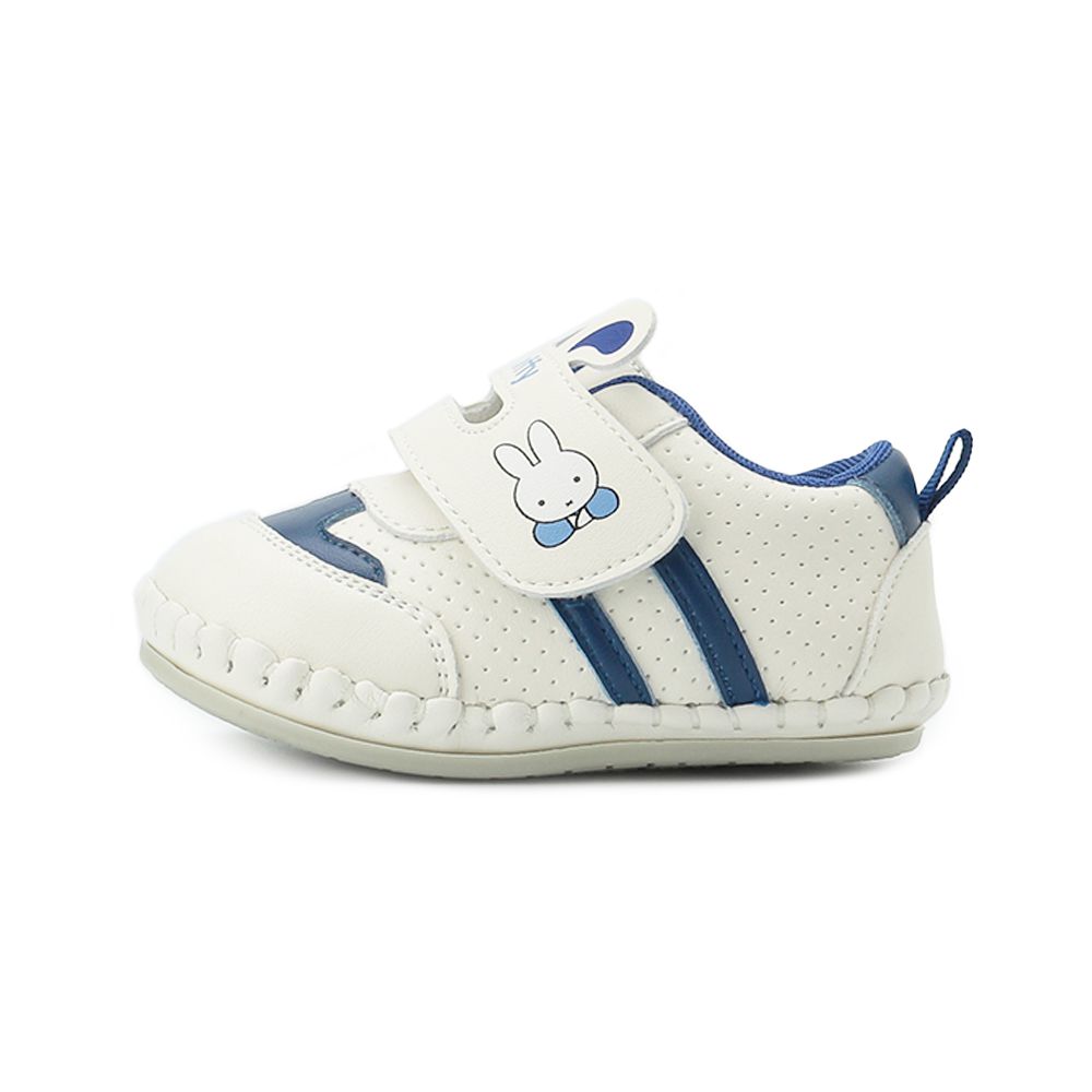 MIFFY 兔耳魔鬼氈縫線寶寶鞋 藍 中小童鞋