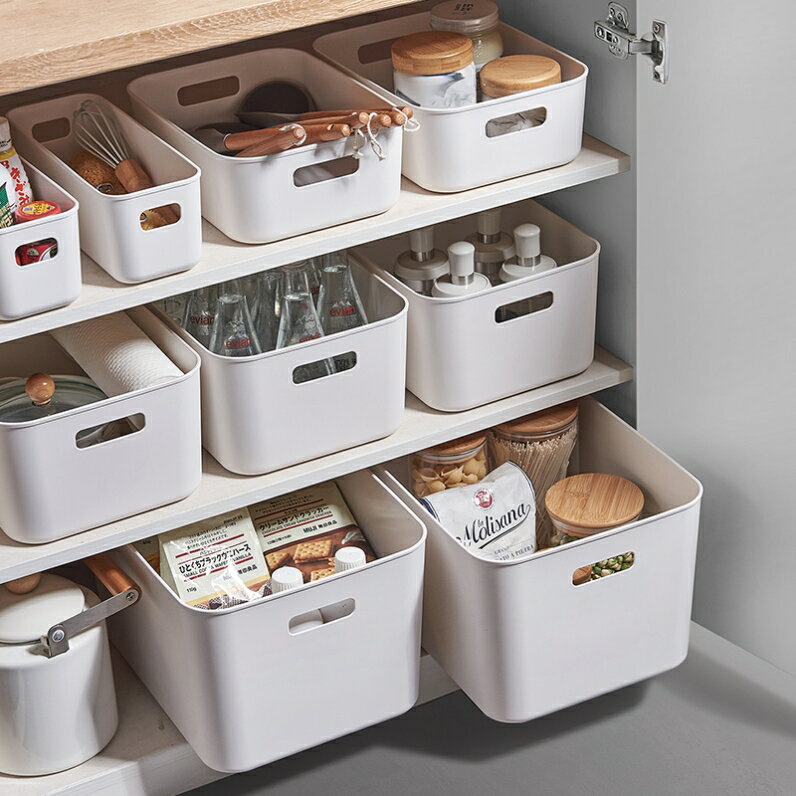 廚房收納盒家庭2021新款雜物筐化妝品零食桌面浴室衛生間整理儲物