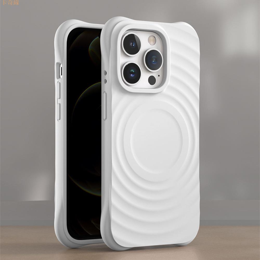 蘋果15適用於iPhone16Pro波漾殼液態矽膠手機保護殼3D立體創意款