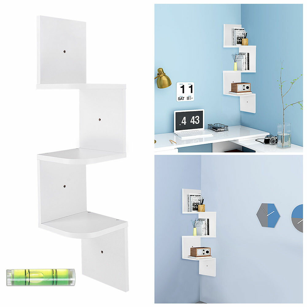 wall mounted corner desk and shelves