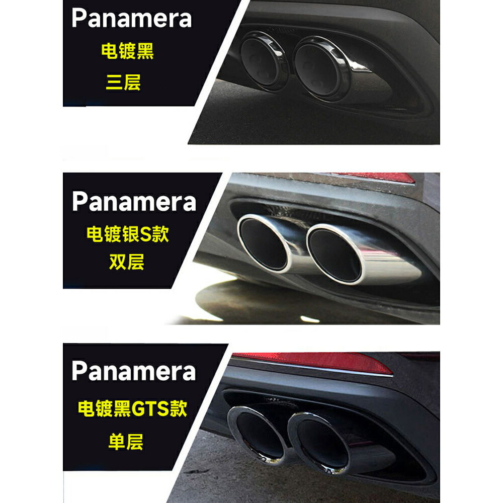 保時捷Panamera尾喉17-23款 排氣尾管 4出排氣