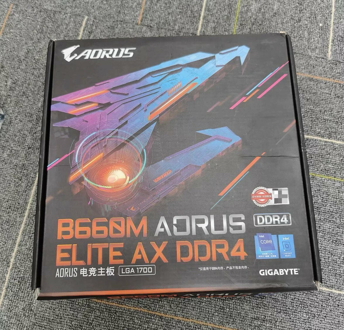 技嘉B660M AORUS ELITE AX DDR4主機板 庫存現貨 箱說齊全 箱碼合一 電腦主機板 技嘉主機板 電競主機板 組裝電腦