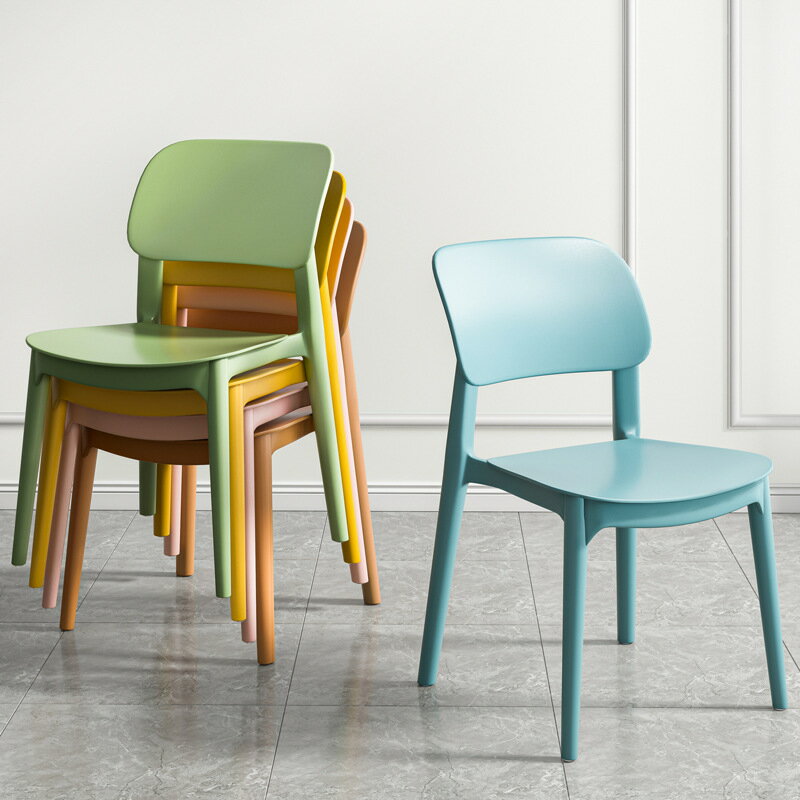 【免運】開發票 北歐塑料椅子加厚家用凳子餐廳餐桌椅簡約書桌學習現代靠背椅板凳