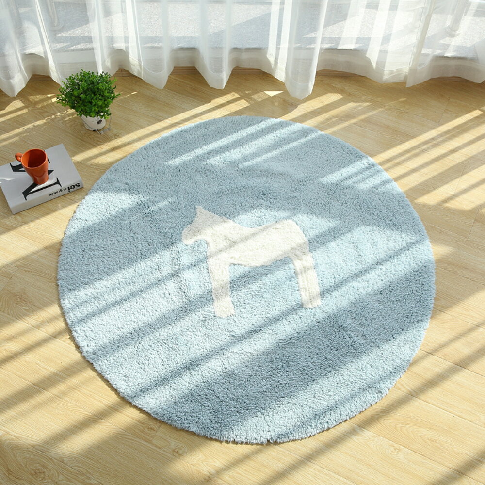 ✤宜家✤時尚創意地墊163 廚房浴室衛生間臥室床邊門廳 吸水防滑地毯(直徑70cm)