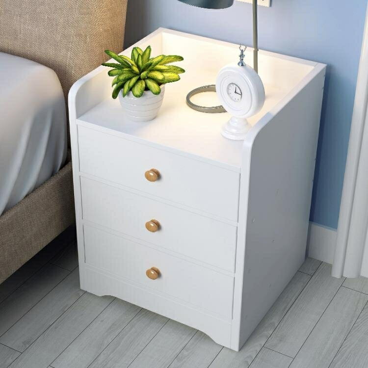 床頭櫃簡約現代床頭收納櫃多功能北歐床邊櫃簡易小櫃子臥室置物架QM 【麥田印象】