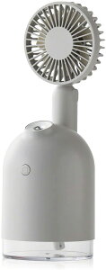 Qurra【日本代購】4WAY 送風加濕器便攜電風扇USB充電式台式 靜音 - 灰