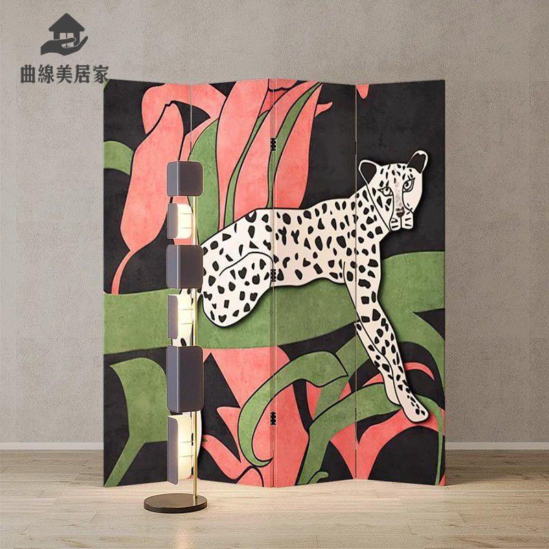 廠家清倉 屏風 隔斷 折疊屏風 現代北歐美式復古折疊屏風隔斷客廳2023新款臥室遮擋移動家用折屏 八折下殺ly25