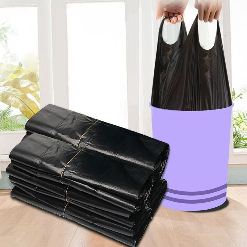 垃圾袋家用加厚手提式背心黑色廚房中大號塑料袋
