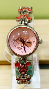 【震撼精品百貨】米奇/米妮 Micky Mouse 日本迪士尼米奇立體鐵錶練/手錶-圓紅#00081 震撼日式精品百貨