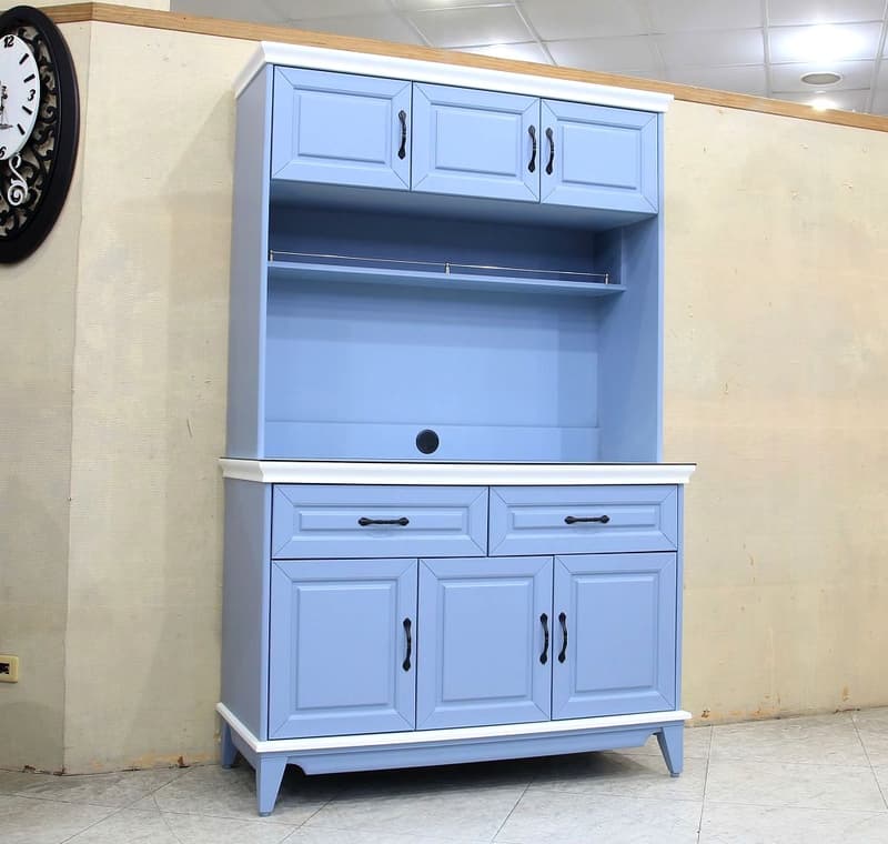 【歐風別館】賽普勒斯四尺藍白色餐櫃【鄉村風】【基隆至台中免運費】