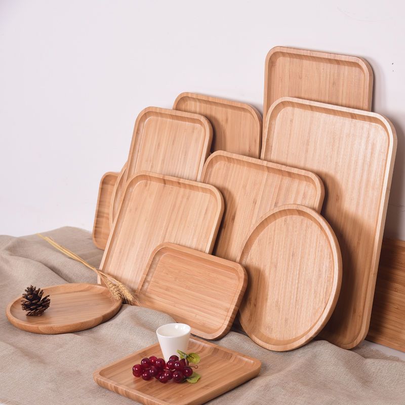 日式木質托盤長方形竹茶盤型用木頭盤儲水木製幹泡盤茶盃墊