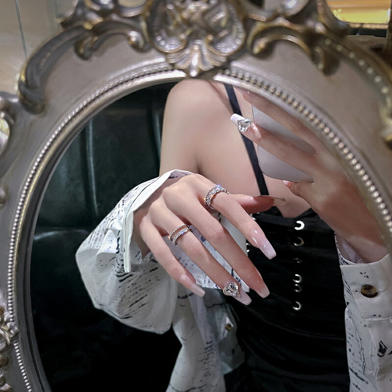 戒指 戒指女 女生戒指 指間星光~輕奢小眾精致鋯石戒指女冷淡風高級感設計指環2024新款『ZW9209』 2