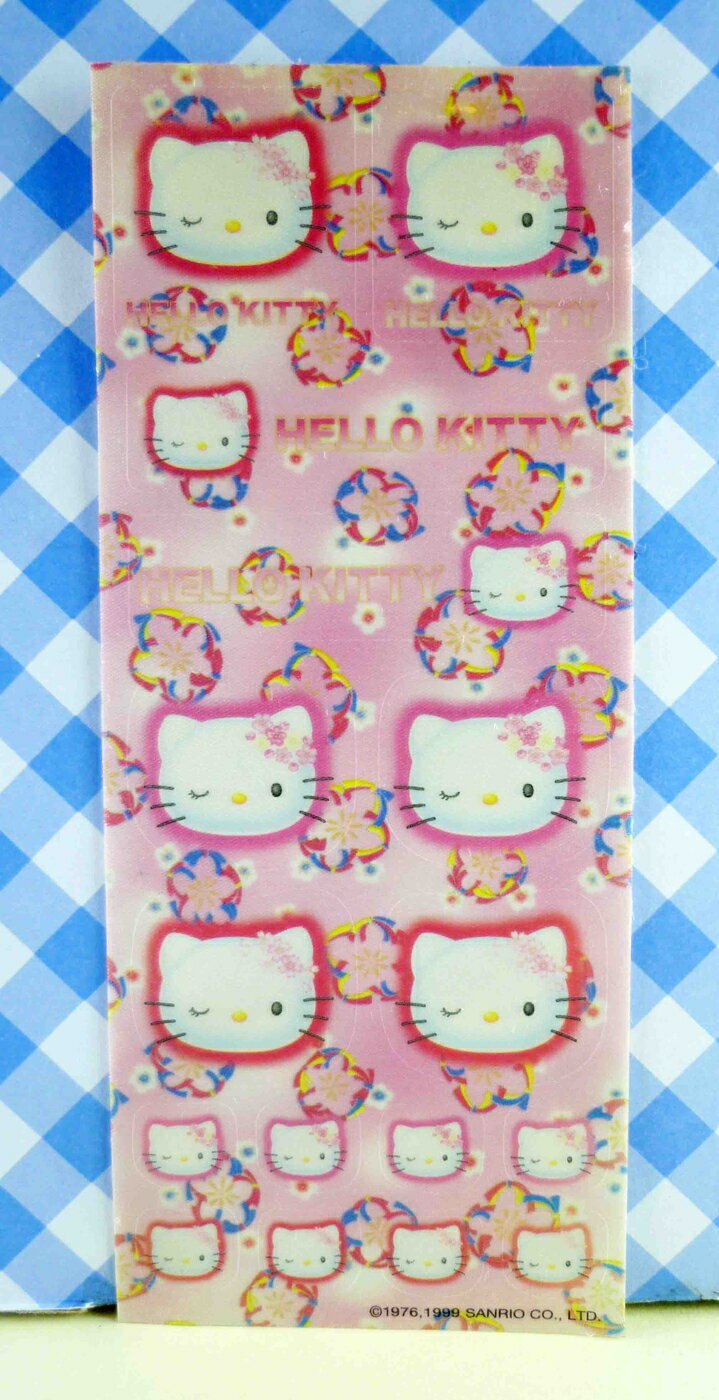 【震撼精品百貨】Hello Kitty 凱蒂貓 KITTY貼紙-粉櫻花(眨眼) 震撼日式精品百貨