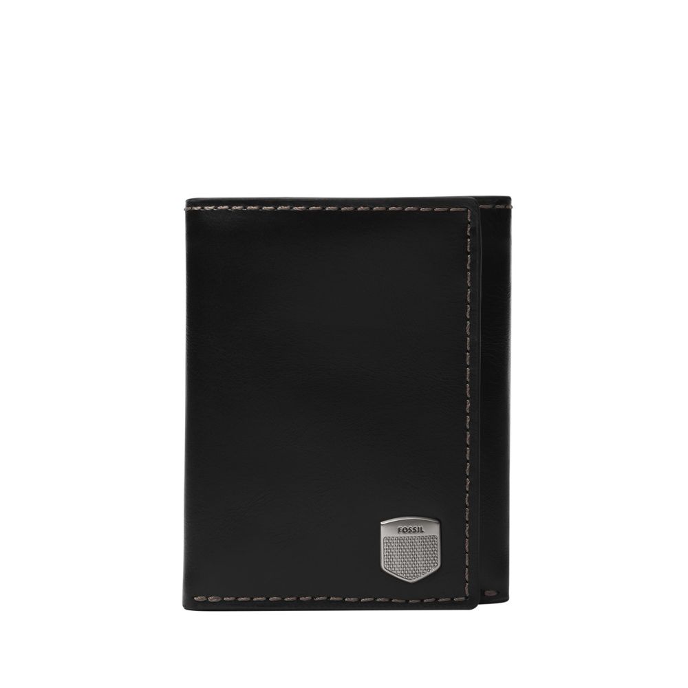 送禮首選 ★ 【FOSSIL】Hayes 真皮直式短夾-黑色 ML4643001【 美國時尚品牌 】 附防塵袋+提袋