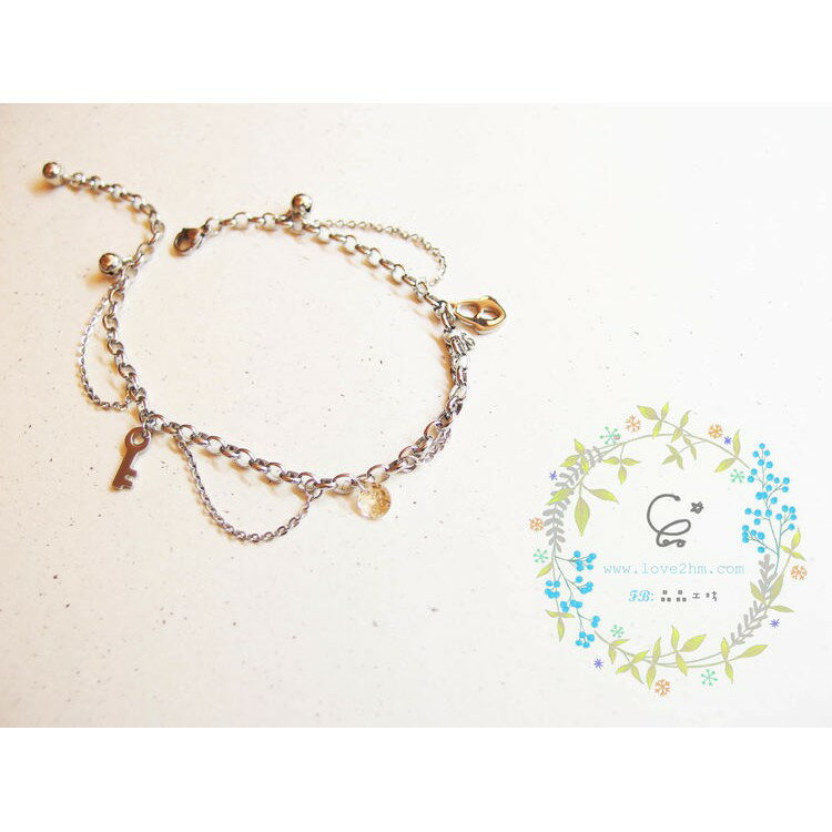 慶祝/白鋼脚鍊/316L醫用鋼 / [晶晶工坊-love2hm]