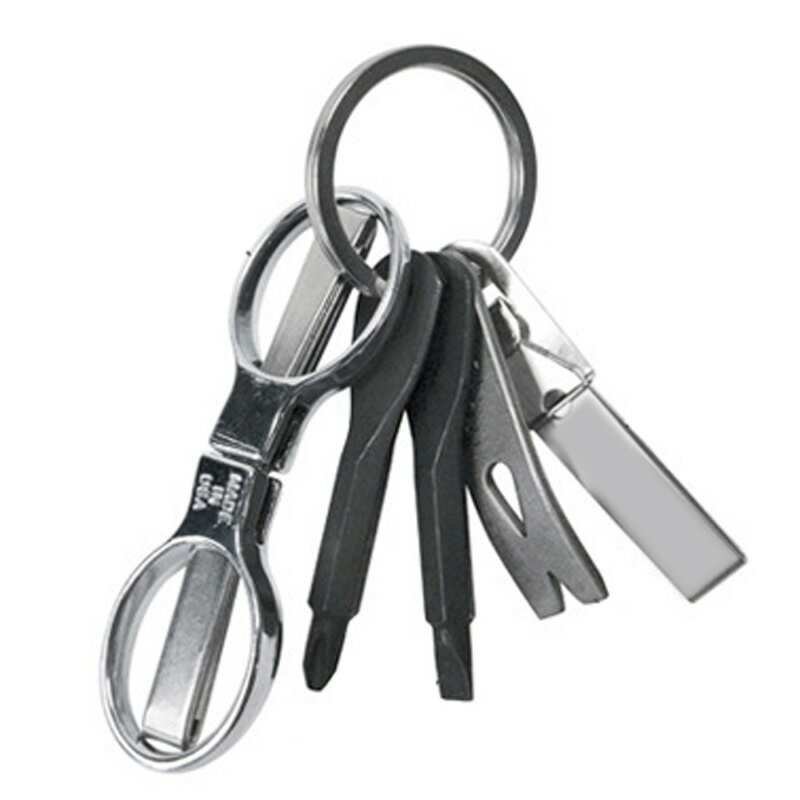 迷你不銹鋼撬棍起釘器繞線器曲柄刮刀起釘撬棒鑰匙扣戶外EDC工具 4