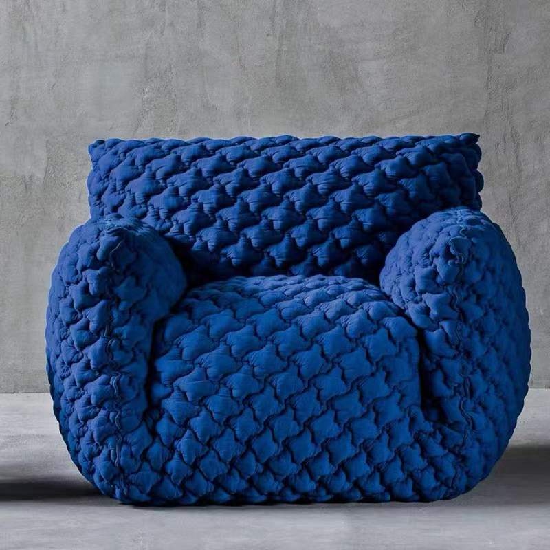免運速發 客廳沙發 意式極簡沙發椅創意設計師單人沙發懶人ins風克萊因藍胖子沙發椅
