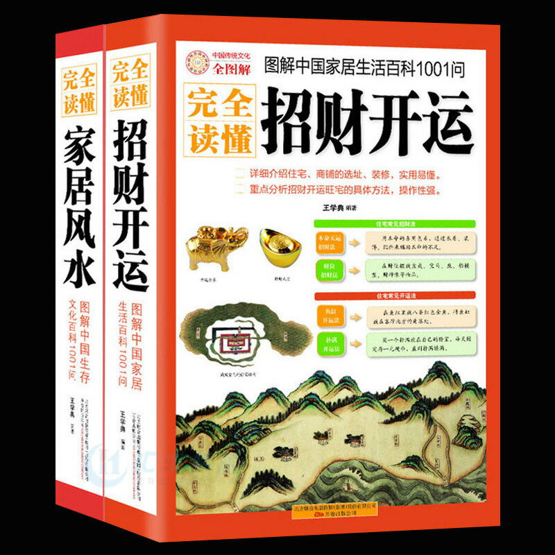 優樂悅~正版現貨 圖解完全讀懂家居風水+招財開運2本 易經風水占卜玄關布