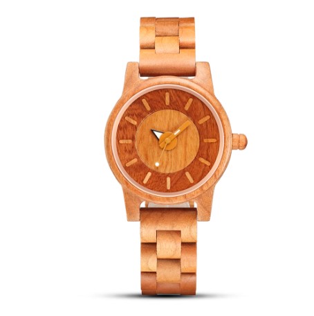 shifenmei【日本代購】復古懷舊木錶  女錶 圓形字母 S5557-02