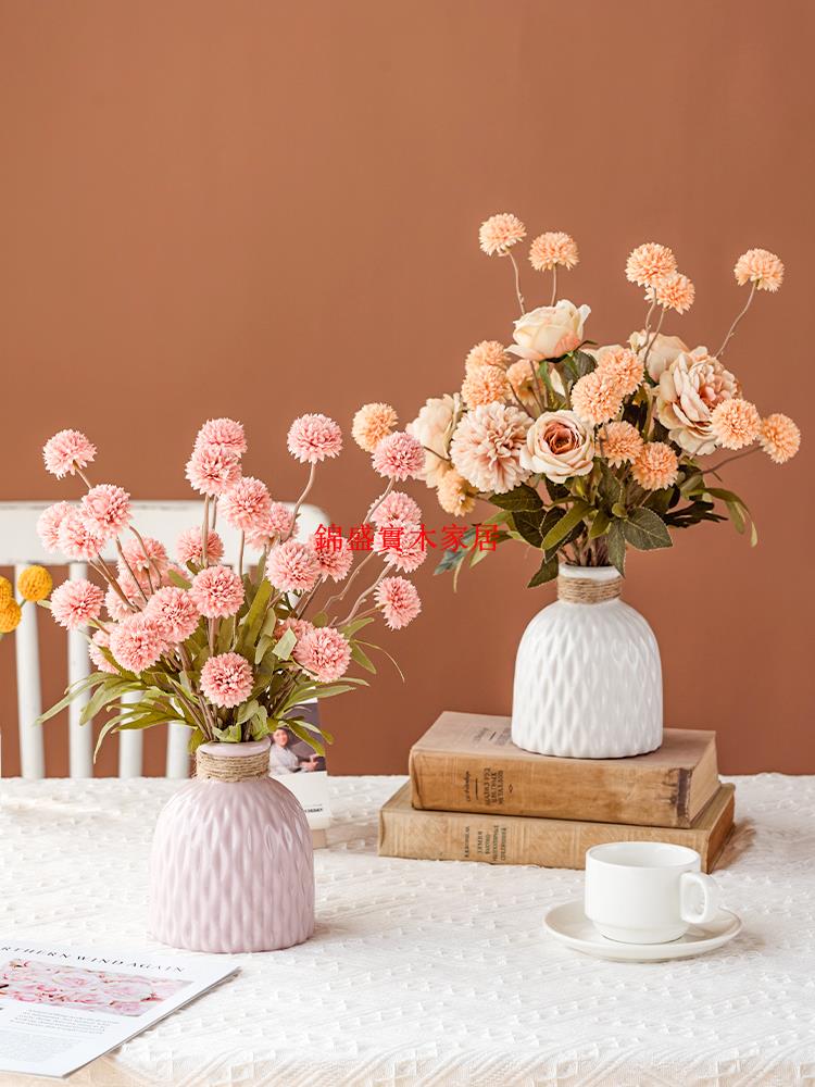 仿真花 假花 人造花 裝飾花設計師手札花藝 百搭仿真花蒲公英玫瑰假花裝飾擺設干花花瓶插花