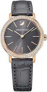 SWAROVSKI 施華洛世奇 Lovely Crystals Mini 低調奢華飄鑽魅力腕錶(5295352)-28mm-灰面皮革【刷卡回饋 分期0利率】