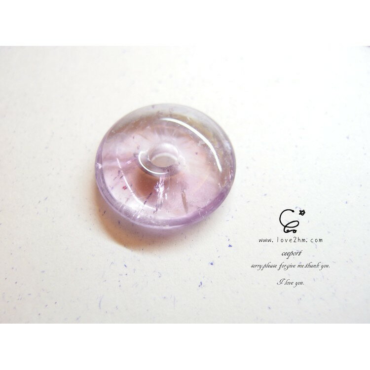 平安扣-紫水晶2/紫水晶/晶石鍊墜/ [晶晶工坊-love2hm]