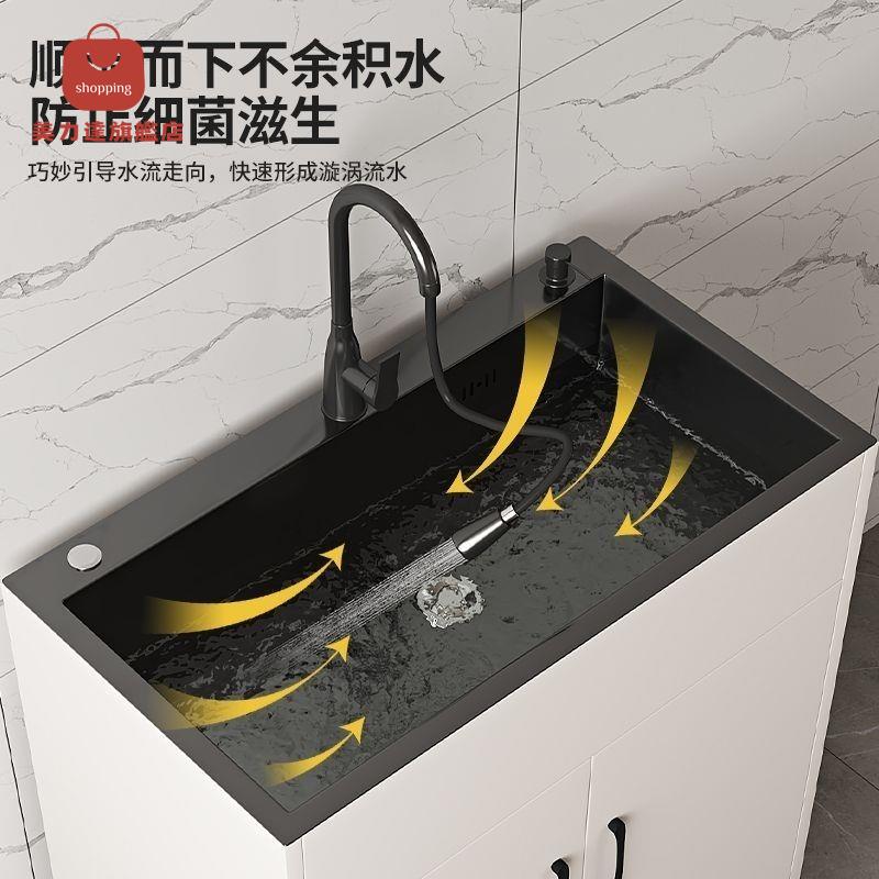 洗水槽 洗水池 洗手盆 水槽 廚房不銹鋼洗菜盆家用水槽櫃單雙槽帶水龍頭落簡易地式廚房櫥櫃 八折減免 特價出 可開發票