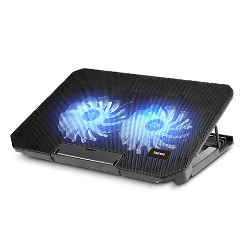 Esense逸盛 E-C2 冷光雙風扇筆電散熱墊(黑)