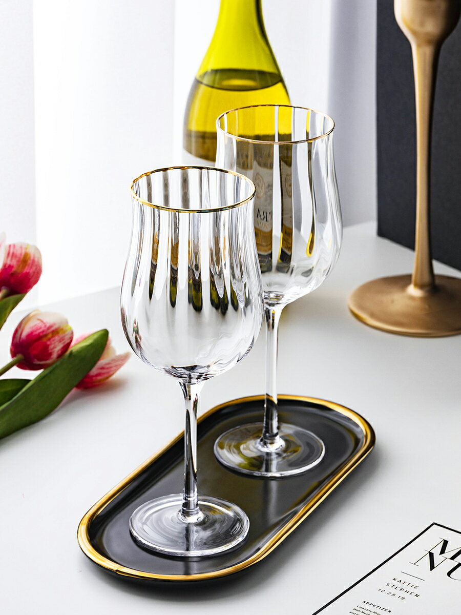 水晶紅酒杯高腳杯家用玻璃創意個性香檳北歐杯子雞尾酒網紅ins風