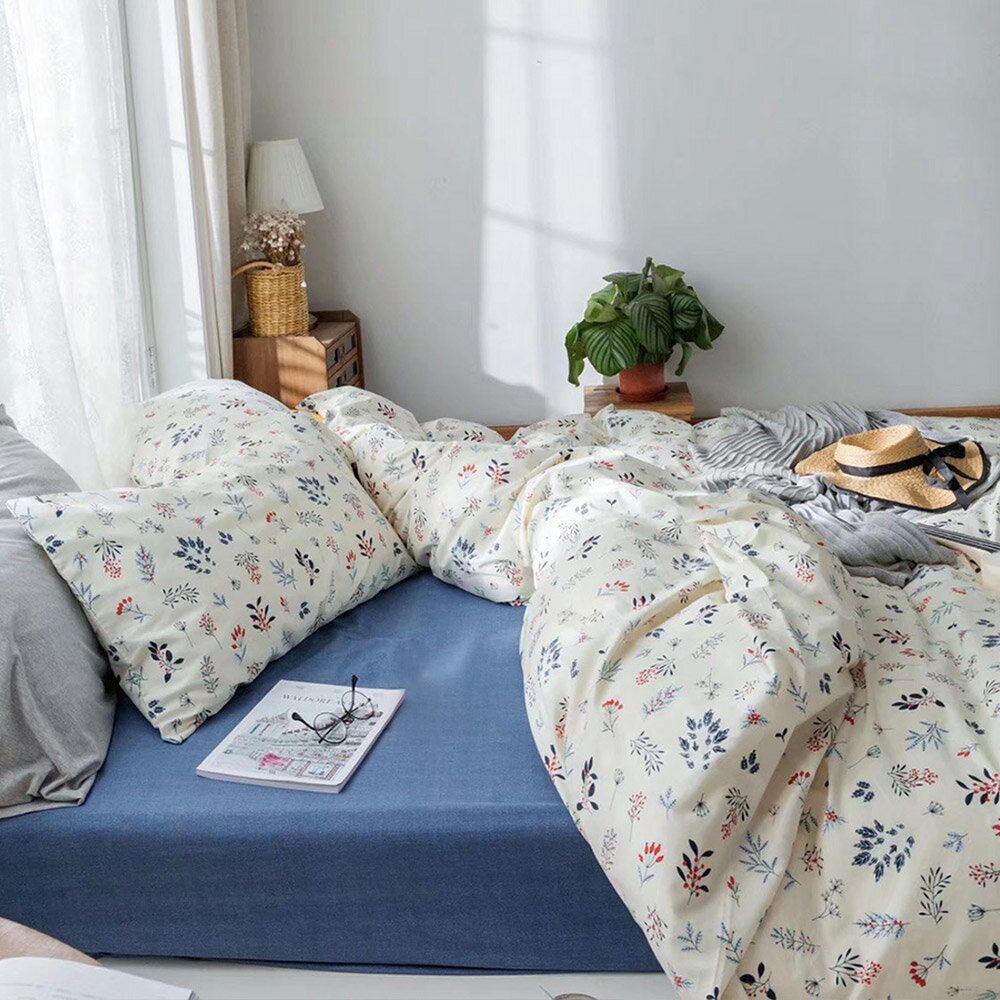 床包枕套組-單人/雙人/加大 / 精梳純棉 / 夏夜輕果  台灣製 1