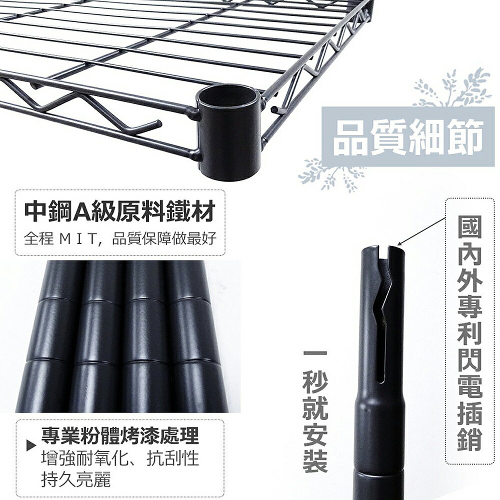 免運 中鋼 組合式40X25X60cm迷你 三層架 白色/黑色(MIT台灣製19mm管徑 可加裝輪子/層墊板 專利閃電插銷  耐氧化 抗刮) 6