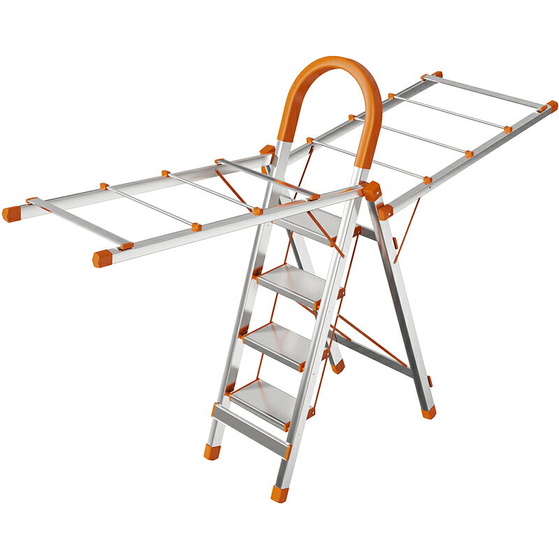 家用梯子折疊晾衣架室內多功能兩用晾曬樓梯加厚伸縮不銹鋼人字梯