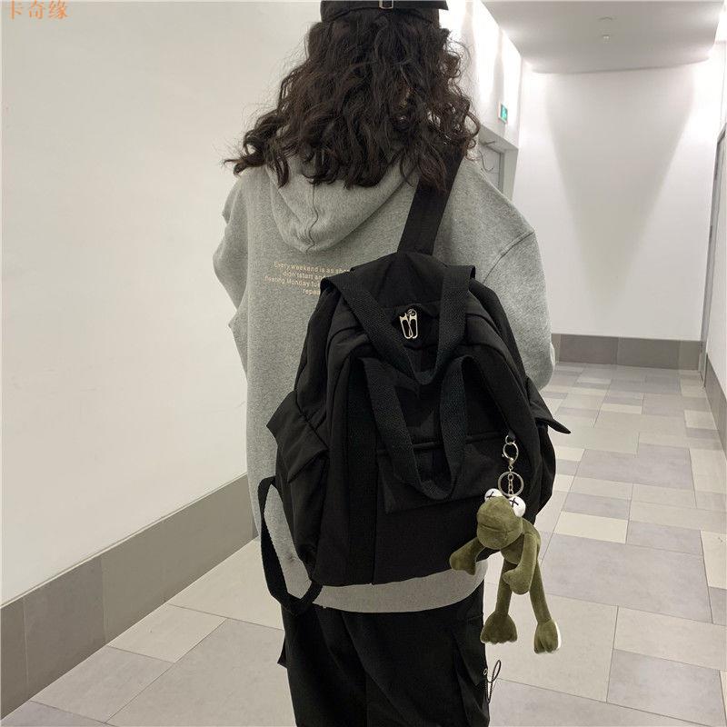 復古風帆布雙肩包女韓版初高中大學生雙肩包女多用大容量旅行背包