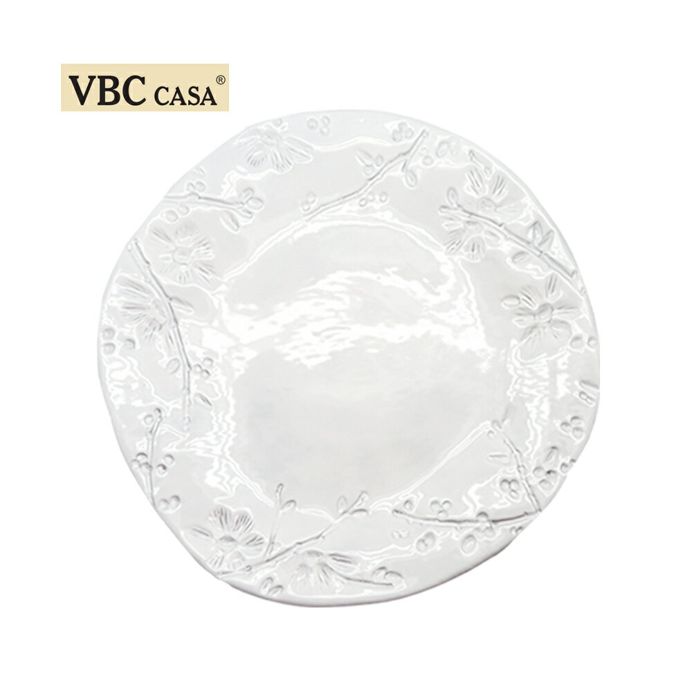 義大利VBC CASA純白花朵29CM餐盤