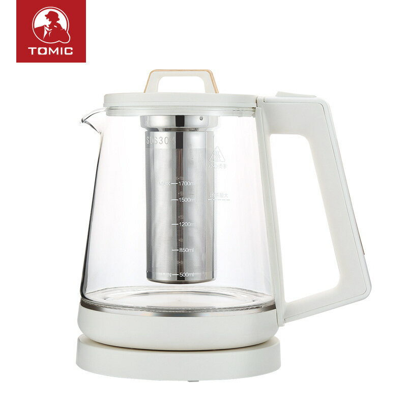 TOMIC/特美刻透明高硼矽玻璃電熱水壺 1.7ml自動斷電可煮茶水壺【Snowbelle優選】